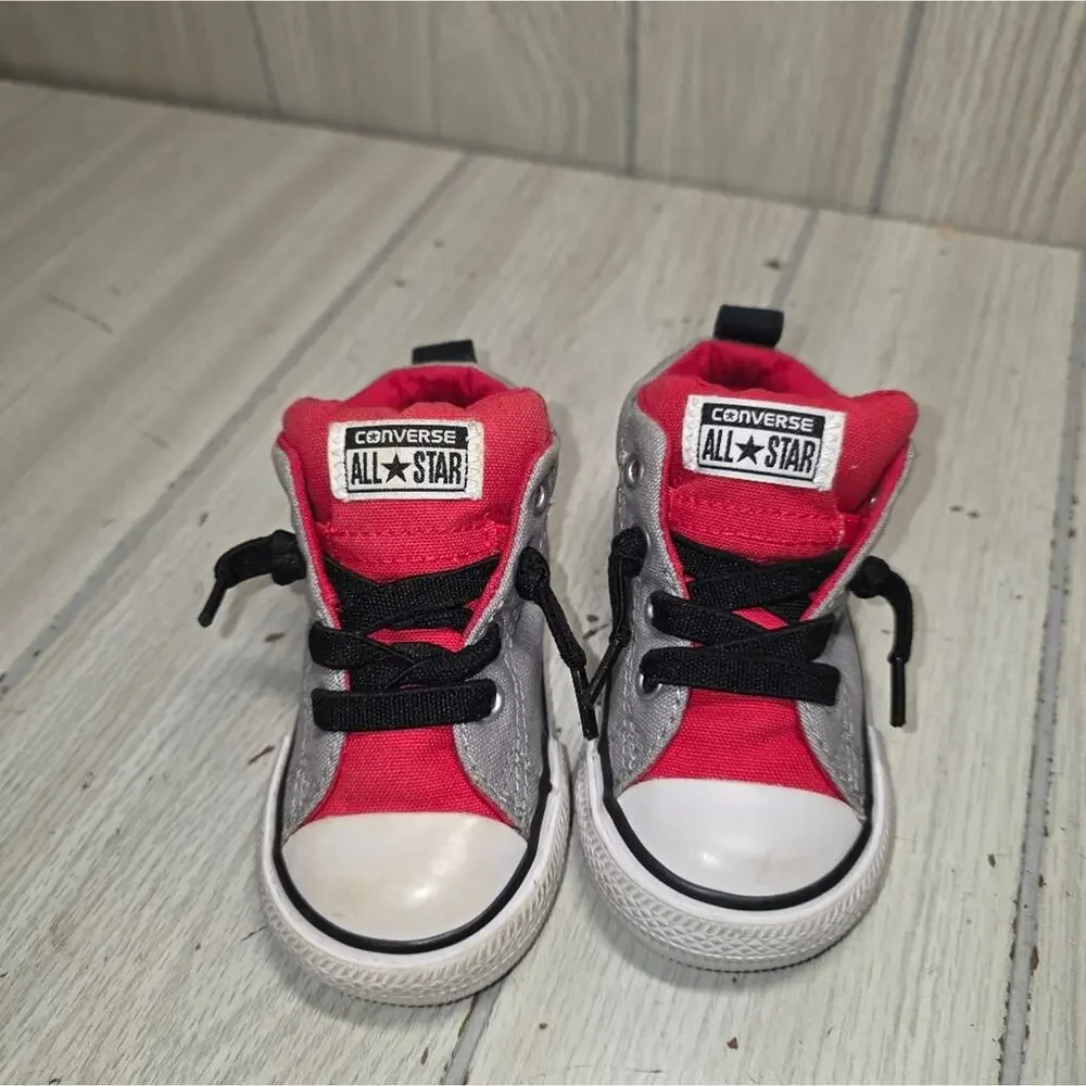 Converse All Star Chuck Taylors Gray Red Infant Shoes Size 5